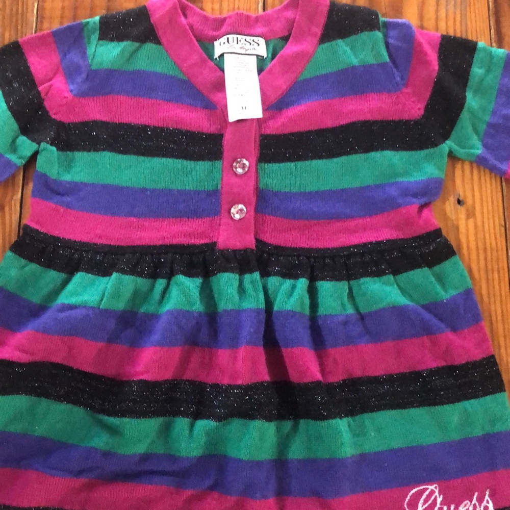 Guess Multicolor Striped Sweater Dress
